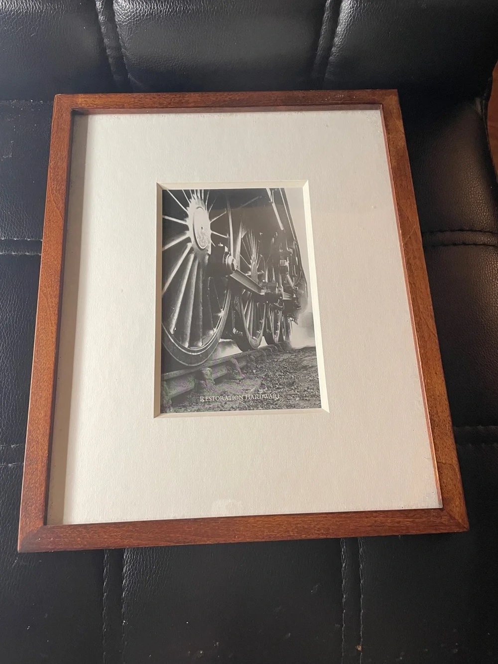 Restoration Hardware warm-toned wooden frame